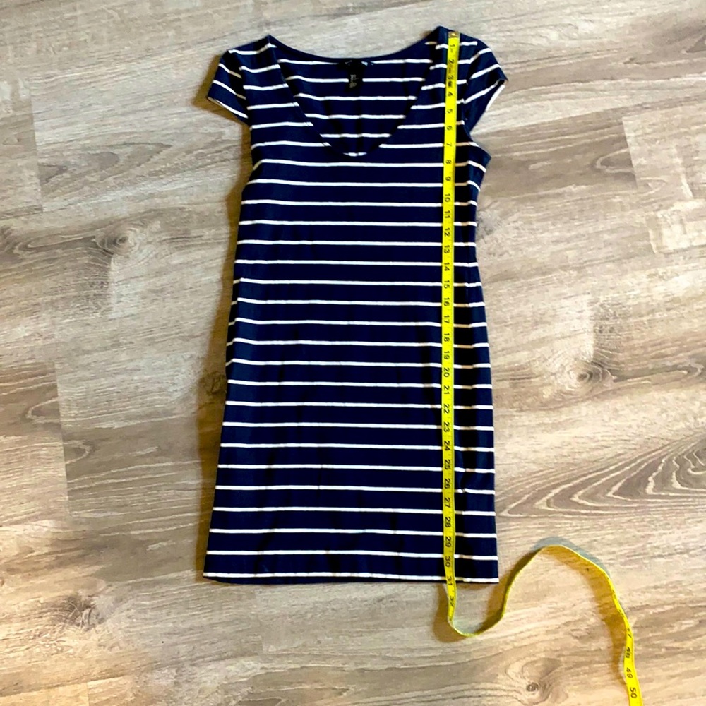 H&M navy and white striped mini dress /tunic